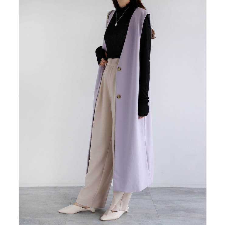 ラベンダー | フェイクウール ロングジレ レディース | andme