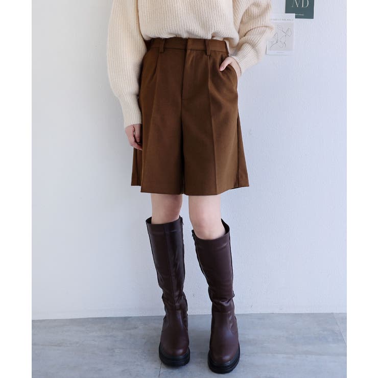 フェイクウール ショートパンツ ウエストゴム[品番：AZ000004185