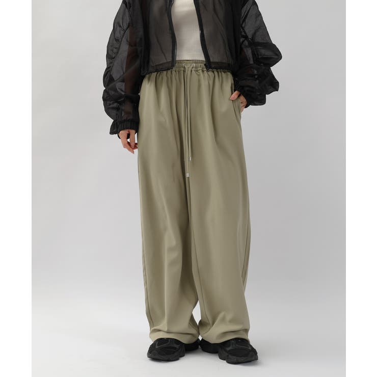 ベージュ | ワイドパンツ とろみ イージー | andme