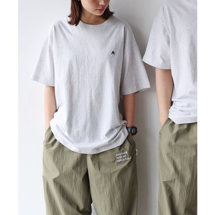 オートミール杢 | ワンポイント ロゴ刺繍入り 無地 | andme