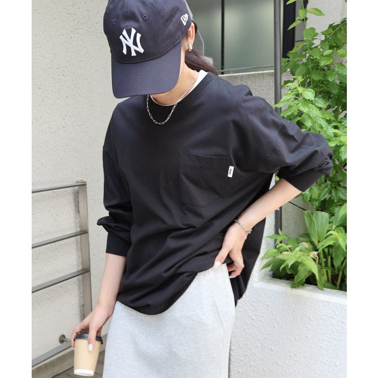 ブラック | エンブロイダリー ポケット付き 長袖 | andme