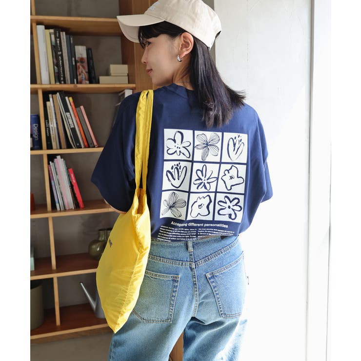 ネイビー | ロゴ フラワー イラスト | andme