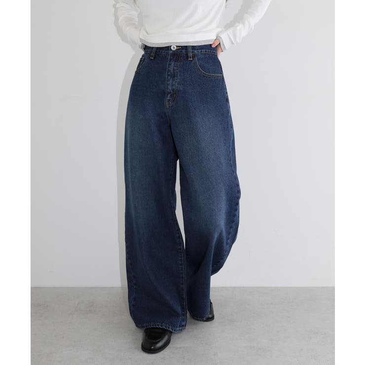 インディゴブルー | ルーズ デニム ストレート | andme