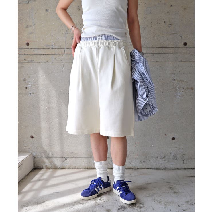 オフホワイト | 裏毛 スウェット ハーフ | andme