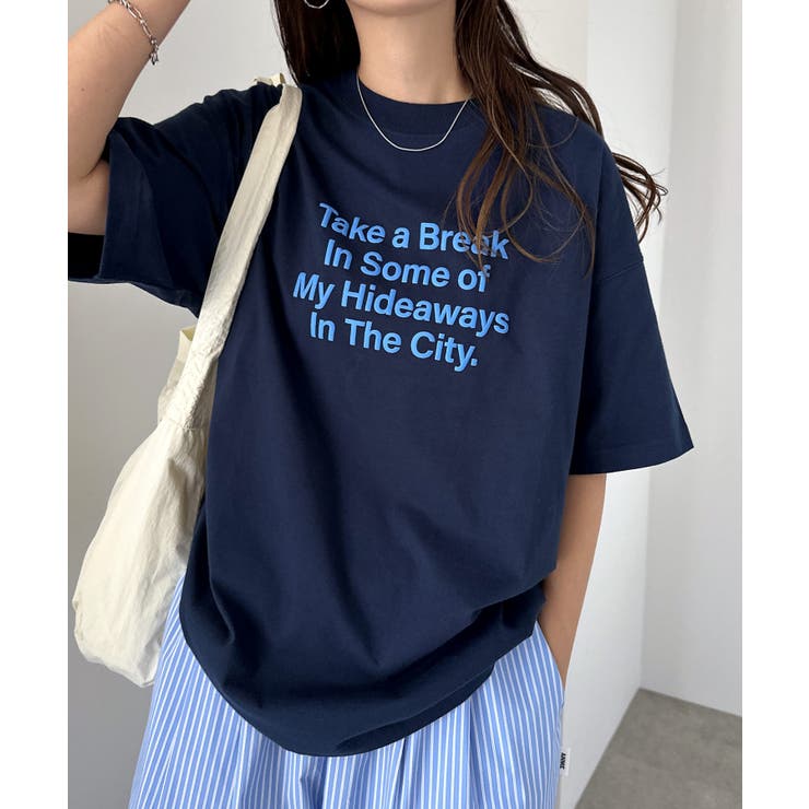 ネイビー | 立体 ロゴ プリント | andme