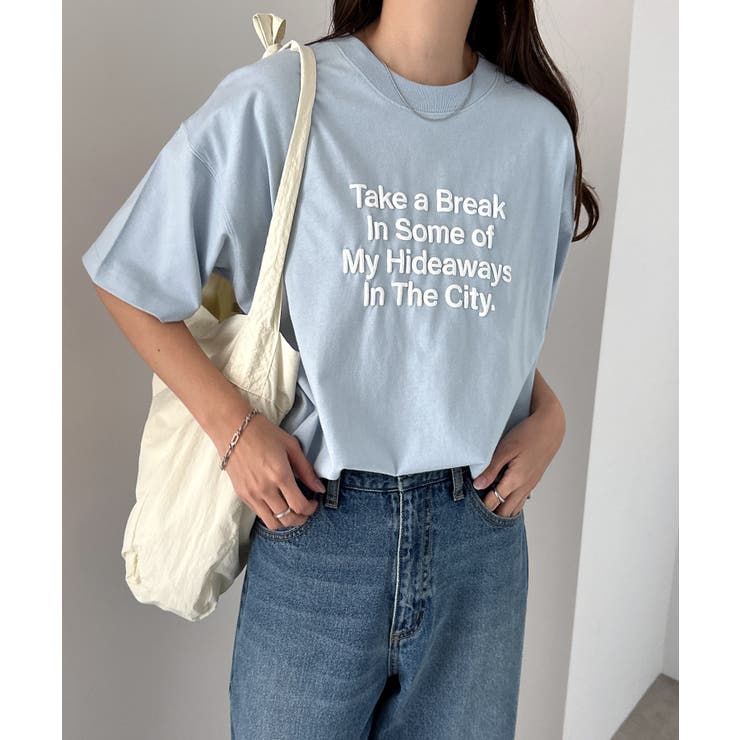 サックスブルー | 立体 ロゴ プリント | andme