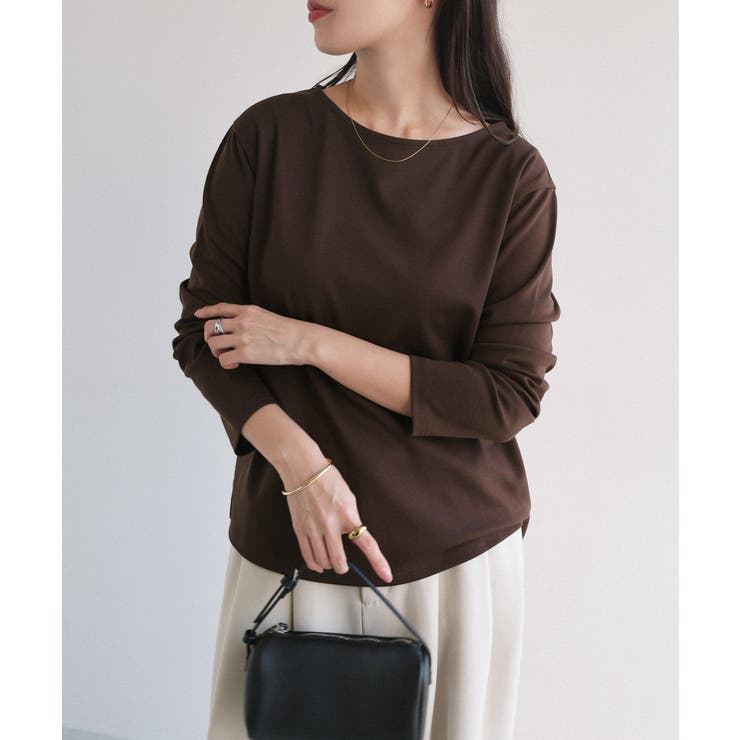 ブラウン | ポンチ 長袖 Tシャツ | andme