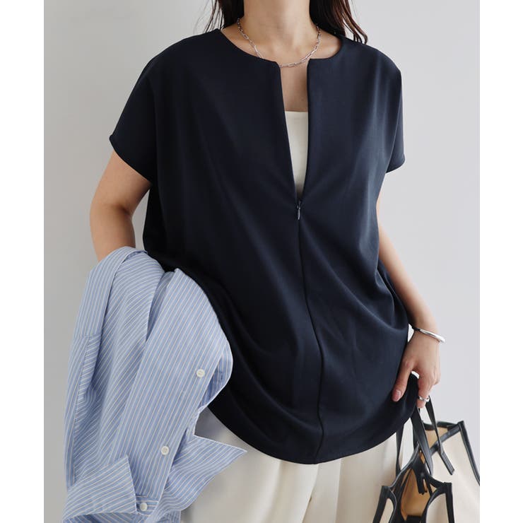 ネイビー | ポンチ 2way トップス | andme