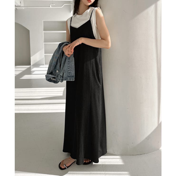 ブラック | バックオープン リボン ロング | andme