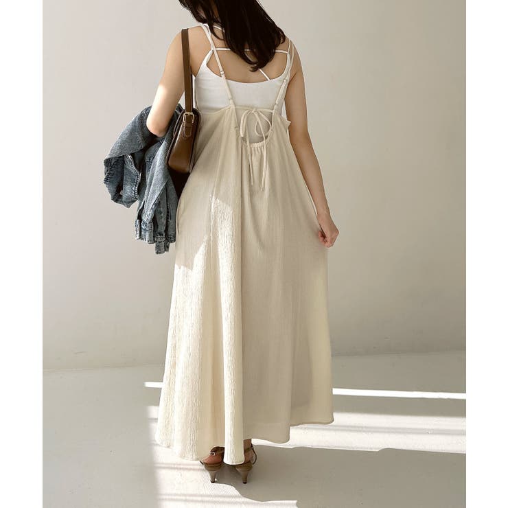 アイボリー | バックオープン リボン ロング | andme