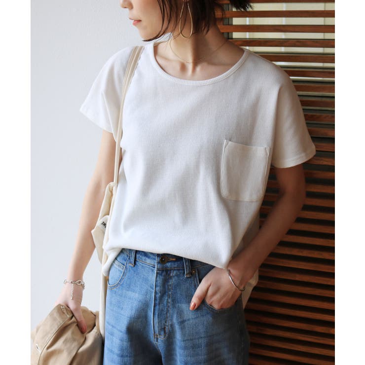 ワッフル Tシャツ レディース[品番：AZ000003020]｜andme
