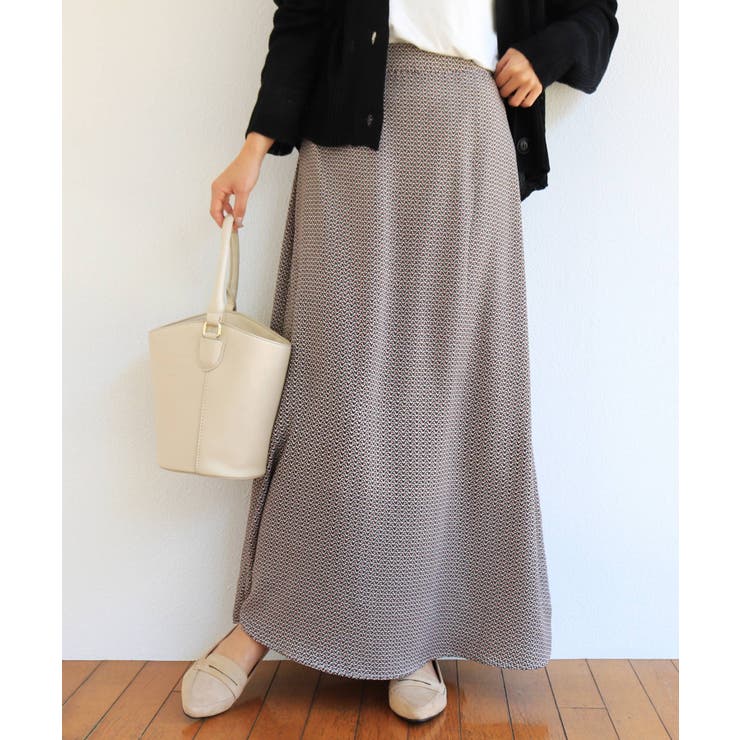 アイボリー | 花柄 フレア ロングスカート スカート レディース | andme