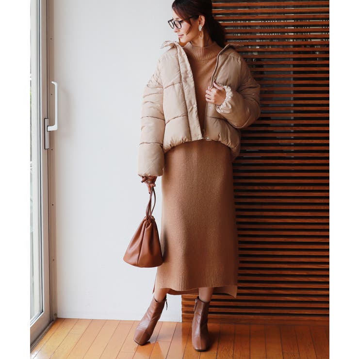 ベージュ | フェイクダウン ジャケット レディース | andme