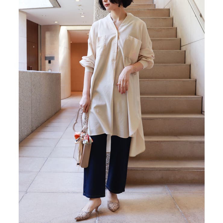 エクリュ | スキッパー シャツ ワンピース | andme