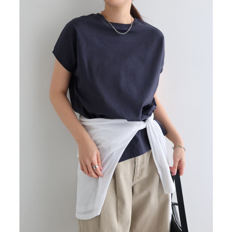 汗染み防止 フレンチスリーブ Tシャツ[品番：AZ000003504]｜andme