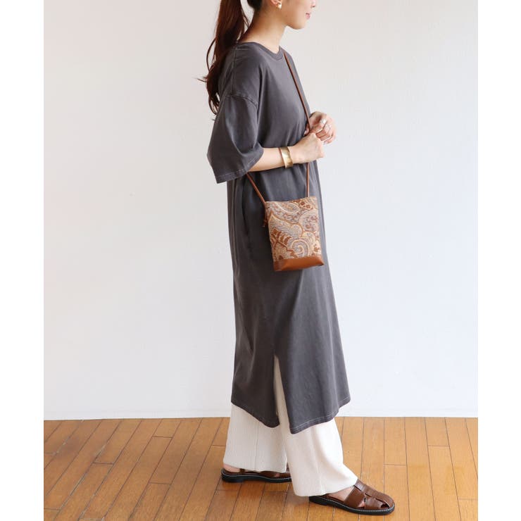 スミクロ | ピグメント加工 半袖 Tシャツワンピース | andme