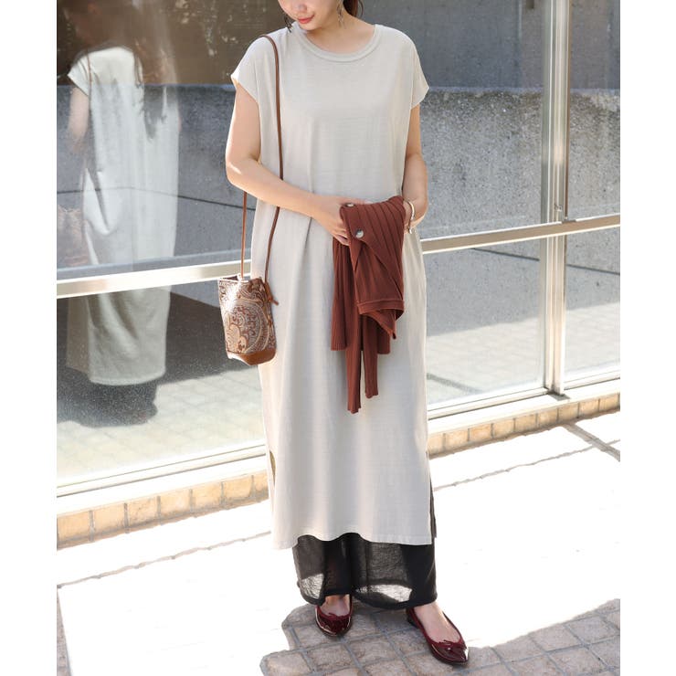 ピグメント加工 フレンチスリーブ Tシャツワンピース 品番 Az And Me アンドミー のレディースファッション通販 Shoplist ショップリスト