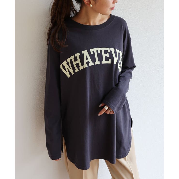 コットン天竺 カレッジロゴプリント 長袖tシャツ 品番 Az000003795 And Me アンドミー のレディース ファッション通販 Shoplist ショップリスト