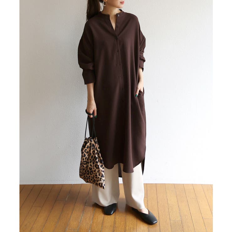 バンドカラー 長袖 シャツワンピース 品番 Az And Me アンドミー のレディースファッション通販 Shoplist ショップリスト