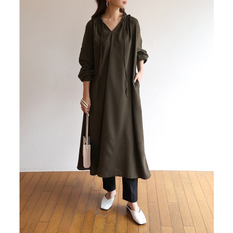 とろみ素材 衿ギャザー ワンピース 品番 Az And Me アンドミー のレディースファッション通販 Shoplist ショップリスト
