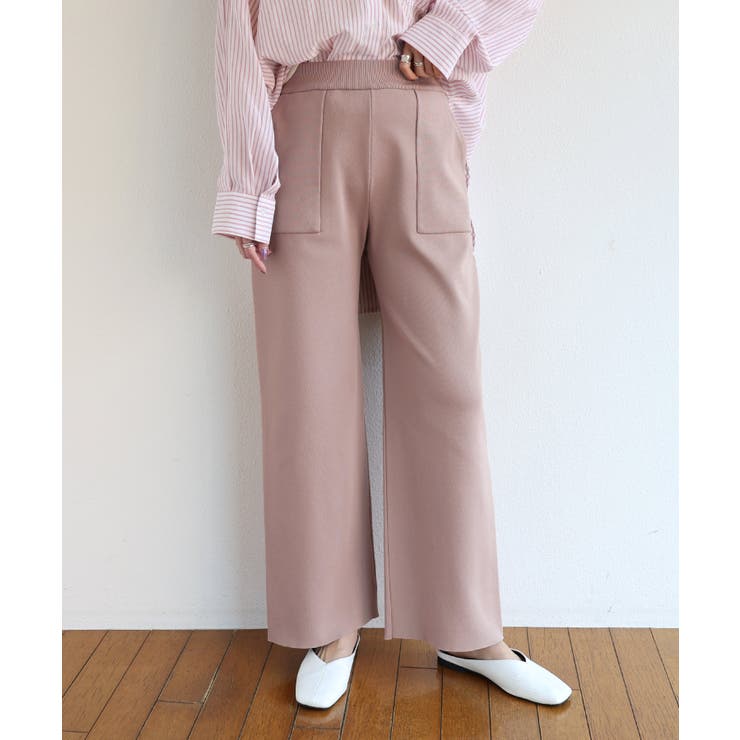 ダスティピンク | 14G 総針編み ベイカーパンツ | andme