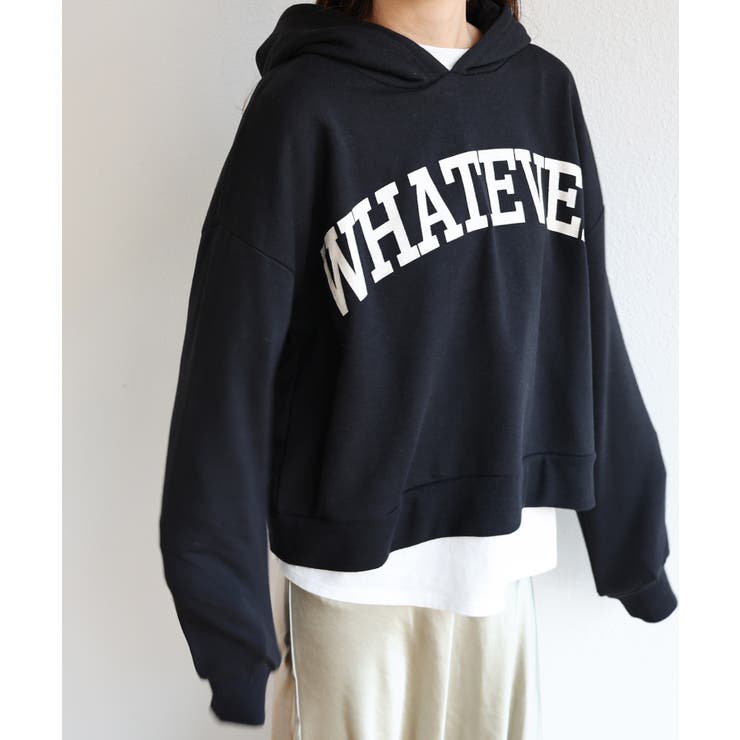 ブラック | ロゴプリント スウェット パーカー | andme