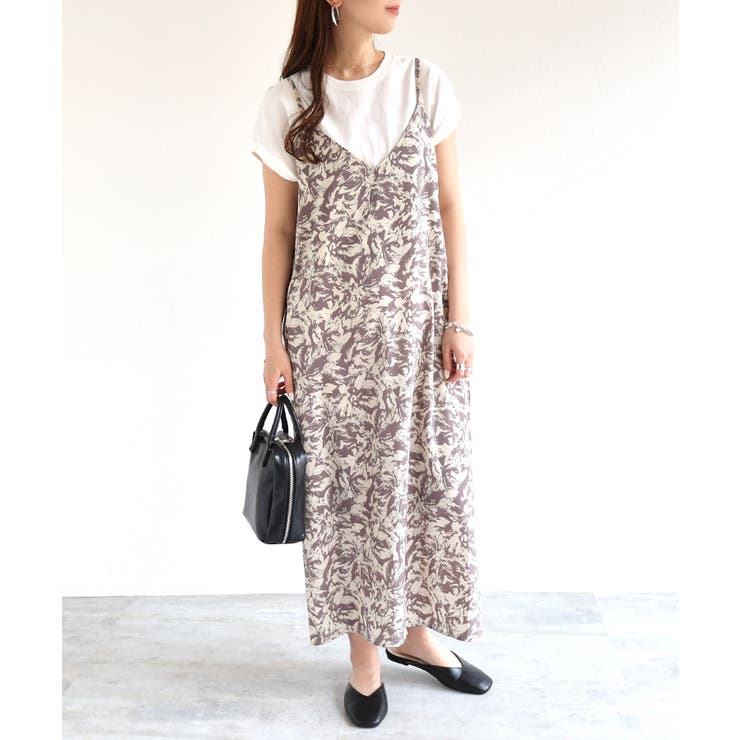 完売商品　ニュアンスフラワーキャミワンピース Mサイズ STYLEMIXER | ニュアンスフラワーキャミワンピース (ワンピース