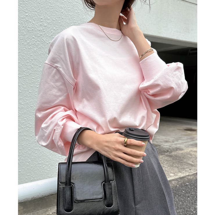 ライトピンク | 無地 ボーダー ボリューム袖 | andme