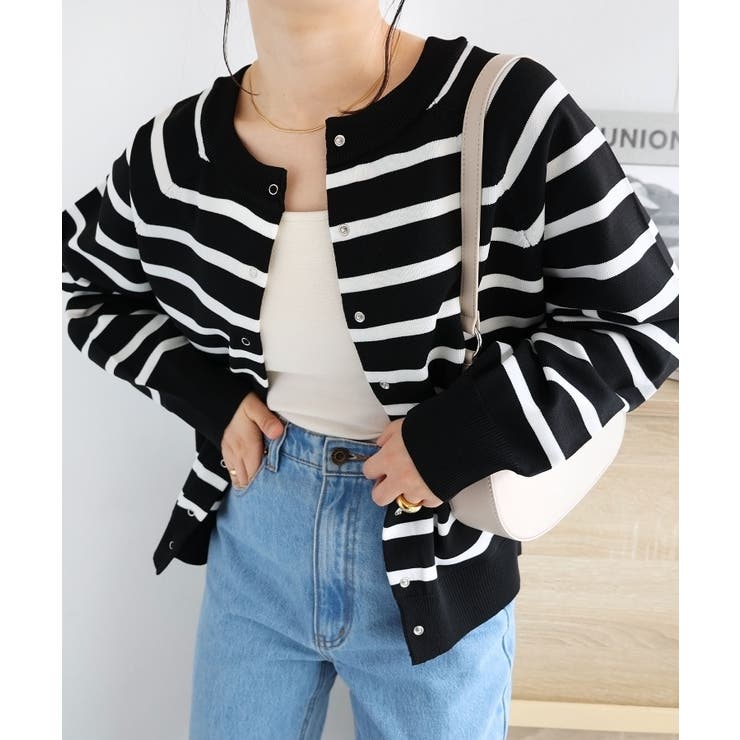 ブラック×オフホワイト | スポンディッシュ 前後2way ニット | andme