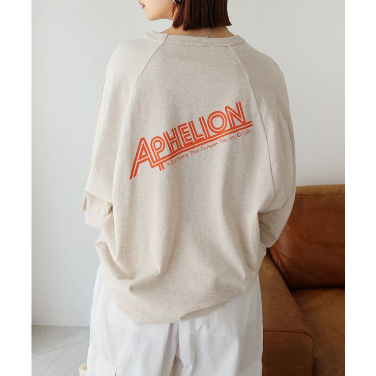 ベージュ | バックロゴ ラグラン Tシャツ | andme