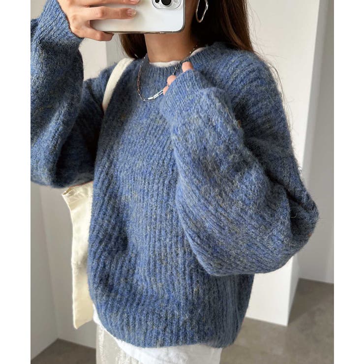 逆輸入 ミックスカラー クロップド丈 長袖[品番：AZ000004458]｜andme トップス