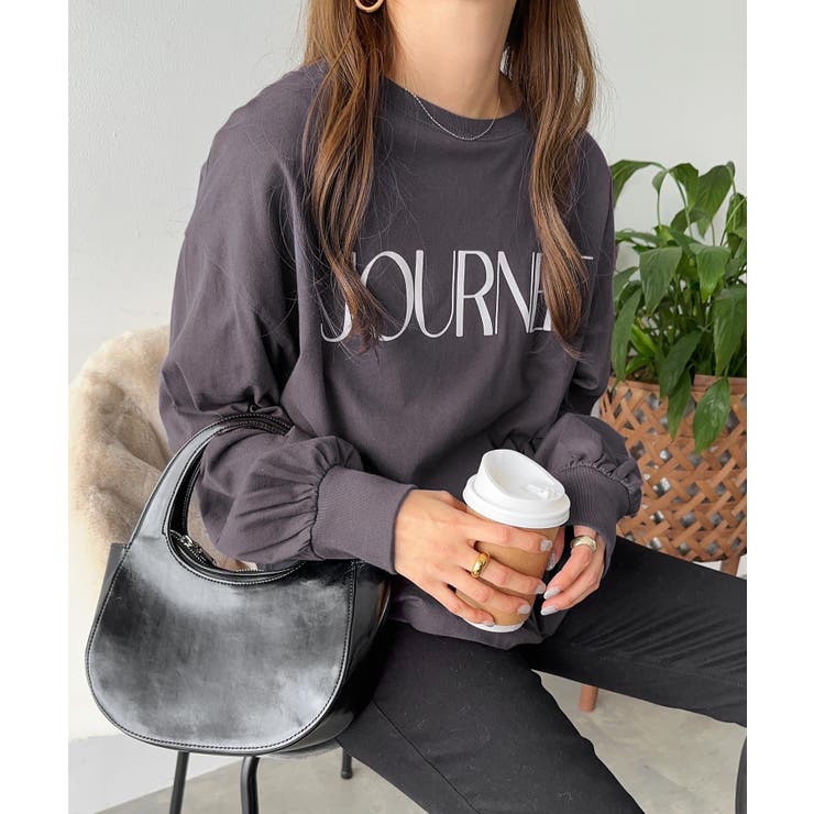 スミクロ | ロゴ ボリューム袖 Tシャツ | andme