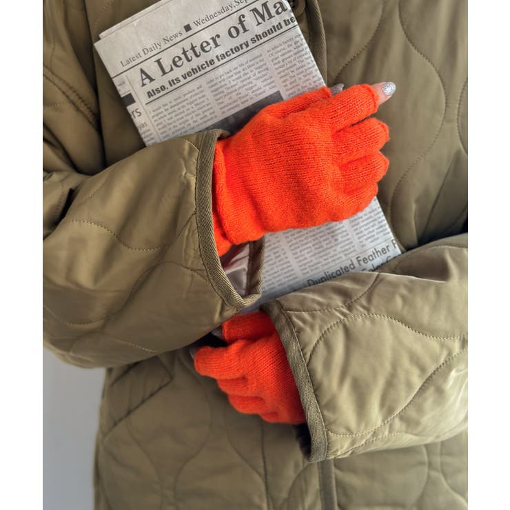 オレンジ | リブ ニット アームウォーマー | andme