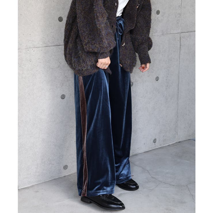 トラック ベロア パンツ[品番：AZ000004468]｜andme（アンドミー