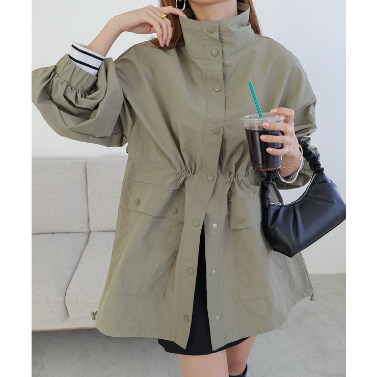 ヘビーナイロン スタンドカラー マウンテンパーカー[品番：AZ000004563