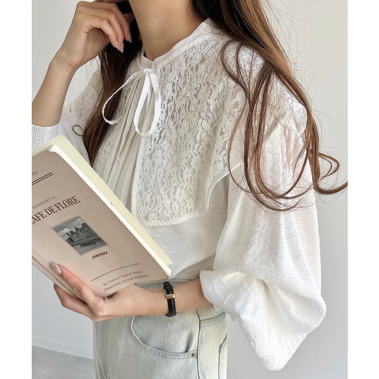 オフホワイト | レース 付け襟 2way | andme