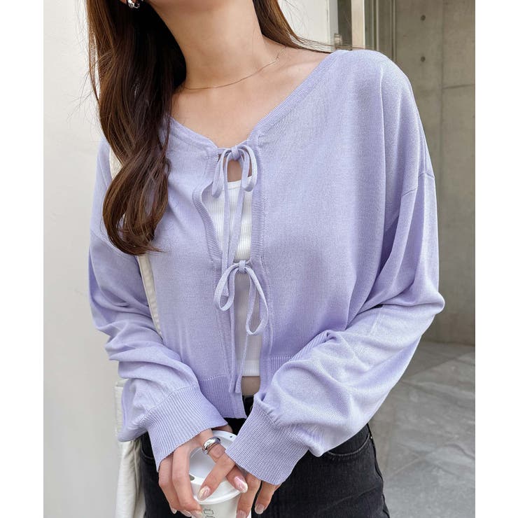 ライトブルー | フロントリボン 2way ニット | andme