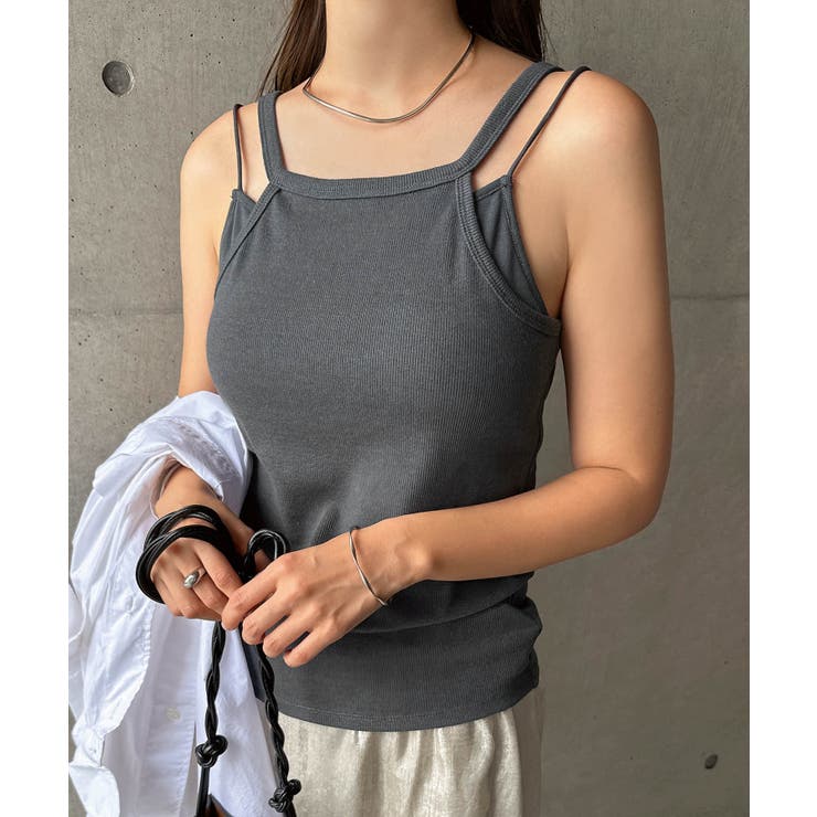 CHANEL キャミソール　nikoniko レイヤード風 カップイン キャミソール[品番：AZ000004681