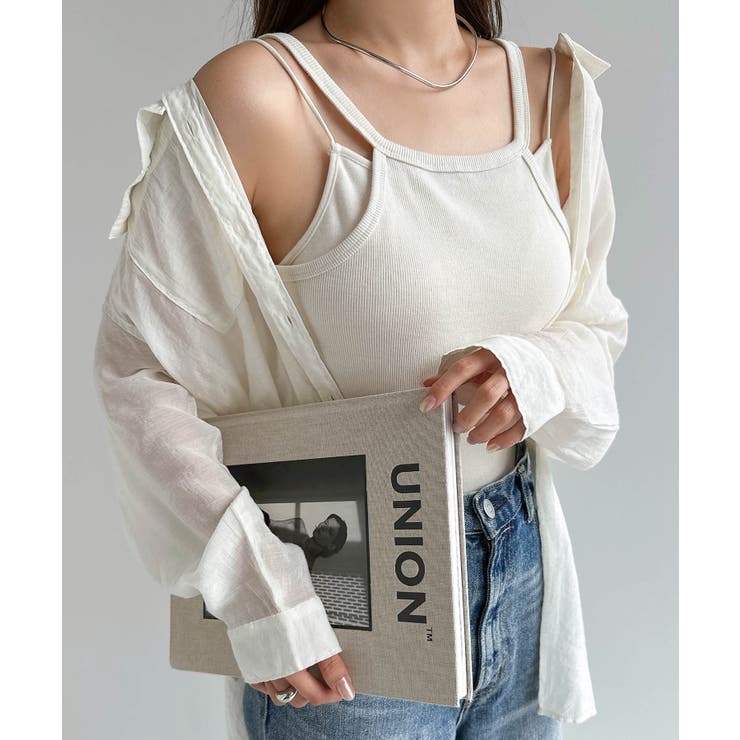 アイボリー | レイヤード風 カップイン キャミソール | andme