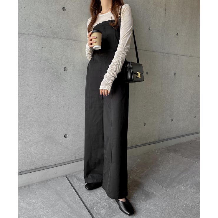 ブラック | ベアトップ ツイル サロペット | andme