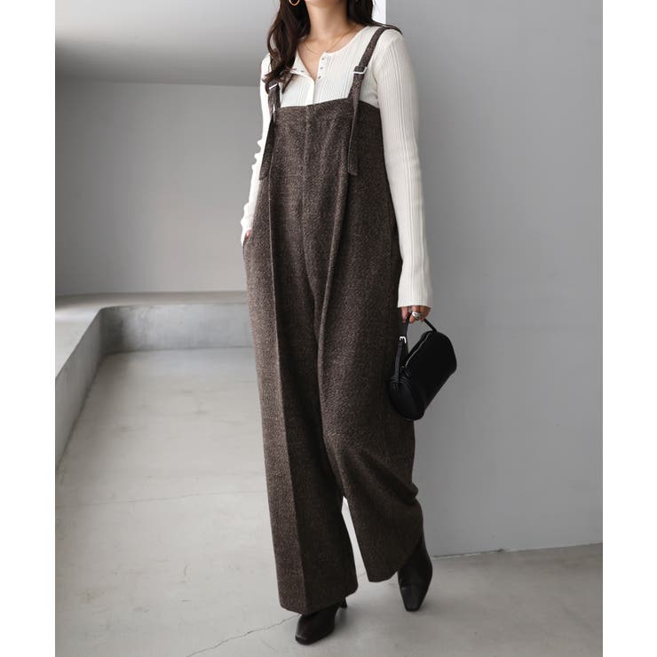 ブラウン | ツイード ベア サロペット | andme