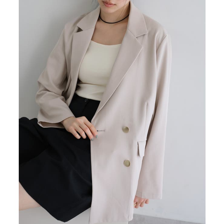 ホワイトグレー | 金ボタン ダブル テーラード | andme