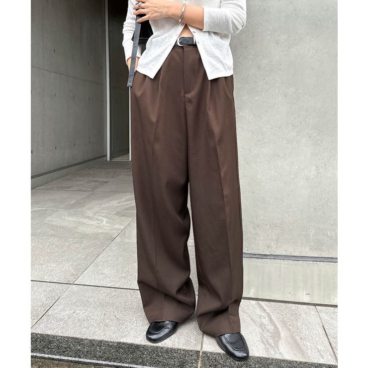 ブラウン | 2タック ワイド パンツ | andme