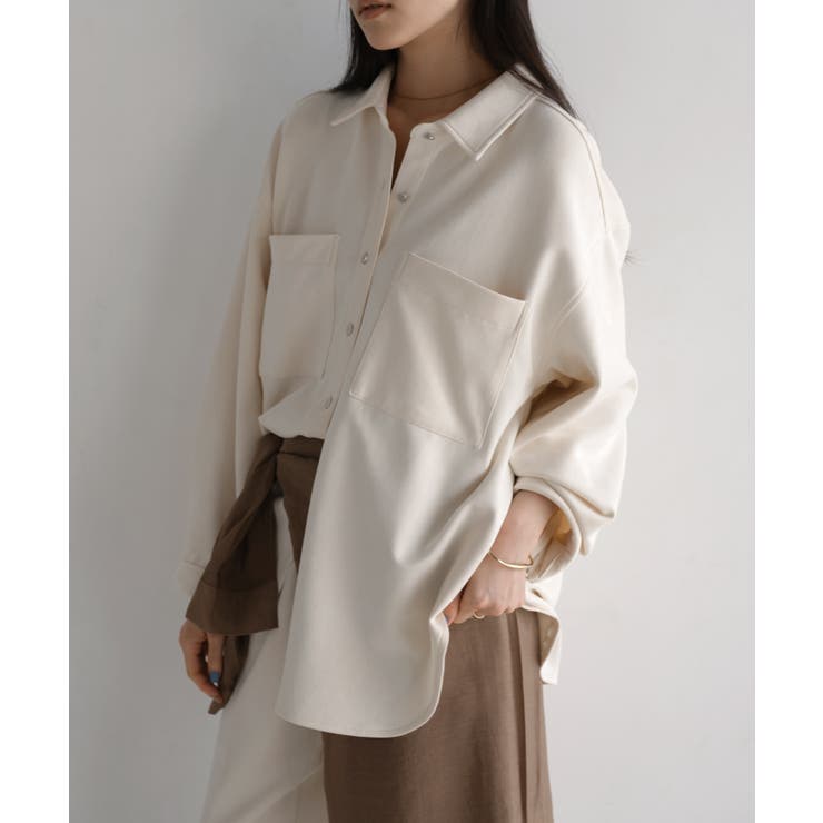 オフホワイト | フェイクスエード 長袖 シャツ | andme