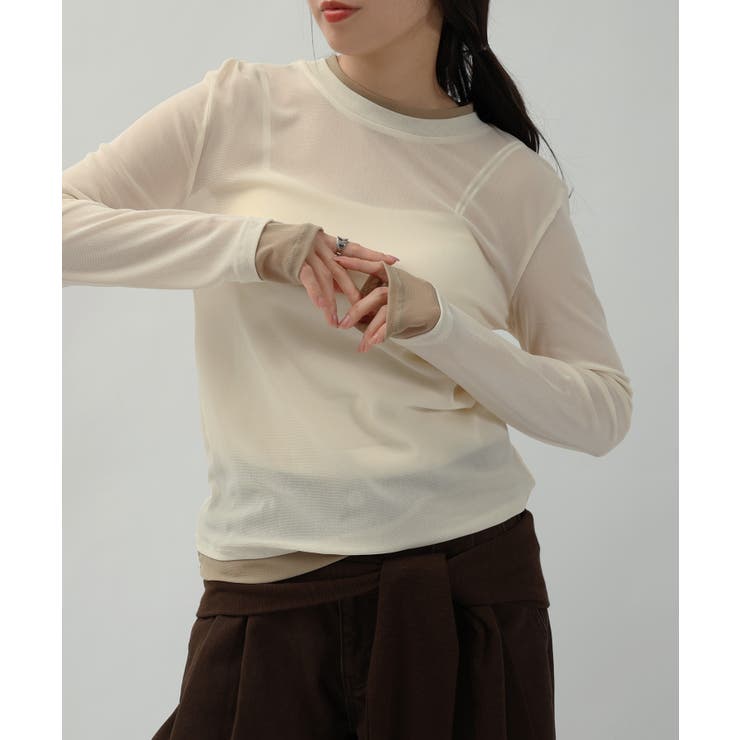 アイボリー | シアー バイカラー レイヤード | andme