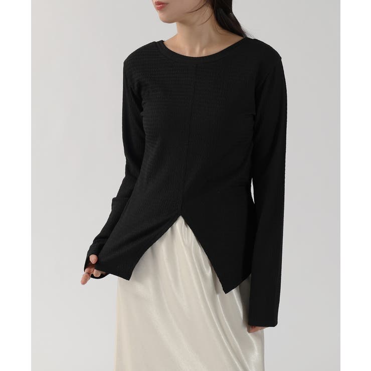 ブラック | ジャガード 2way 裾スリット | andme