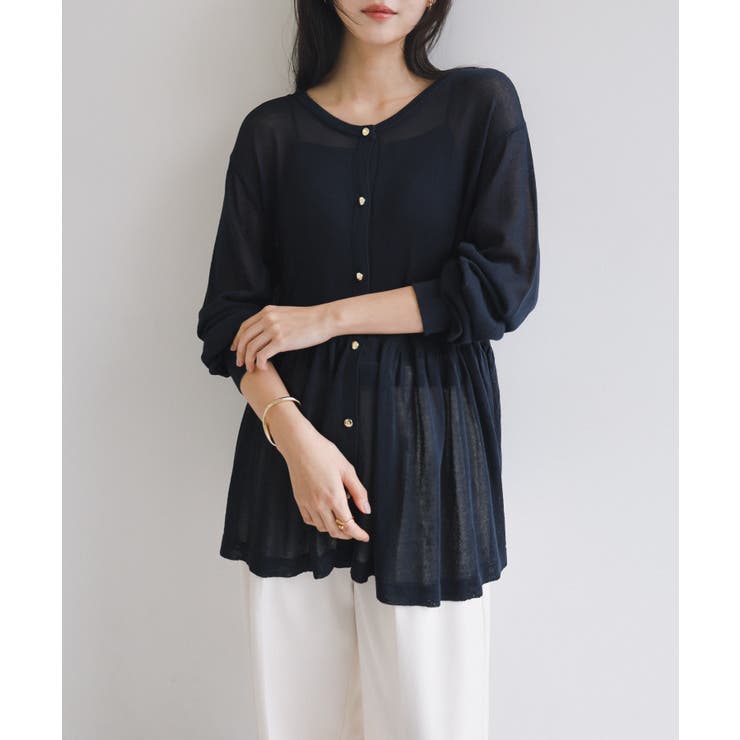 ネイビー | UVカット 接触冷感 ペプラム | andme