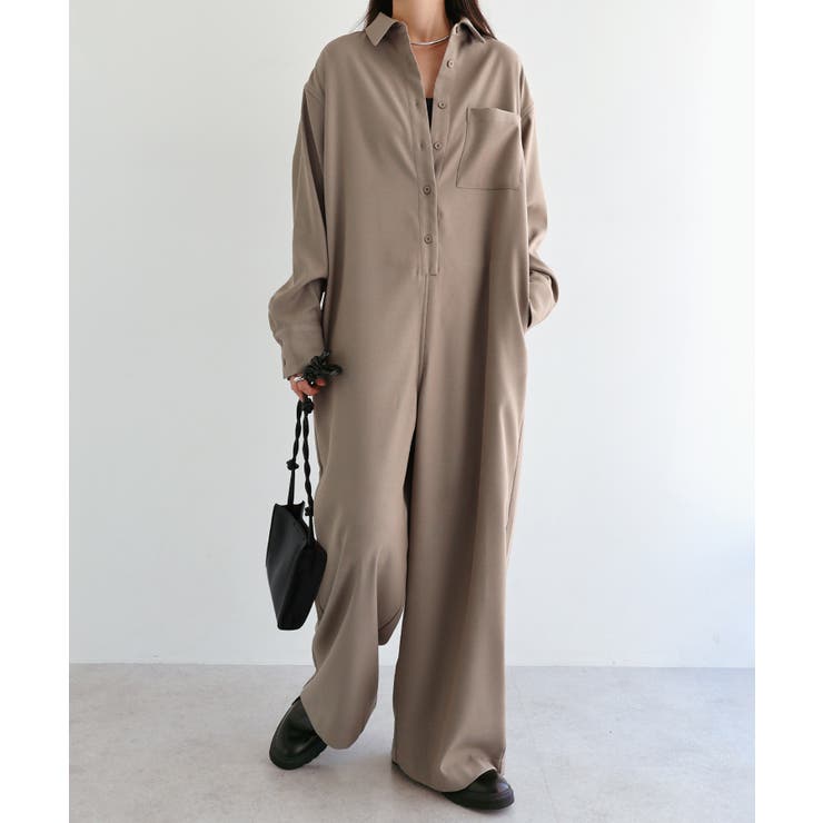 アッシュベージュ | 長袖 シャツ オールインワン | andme