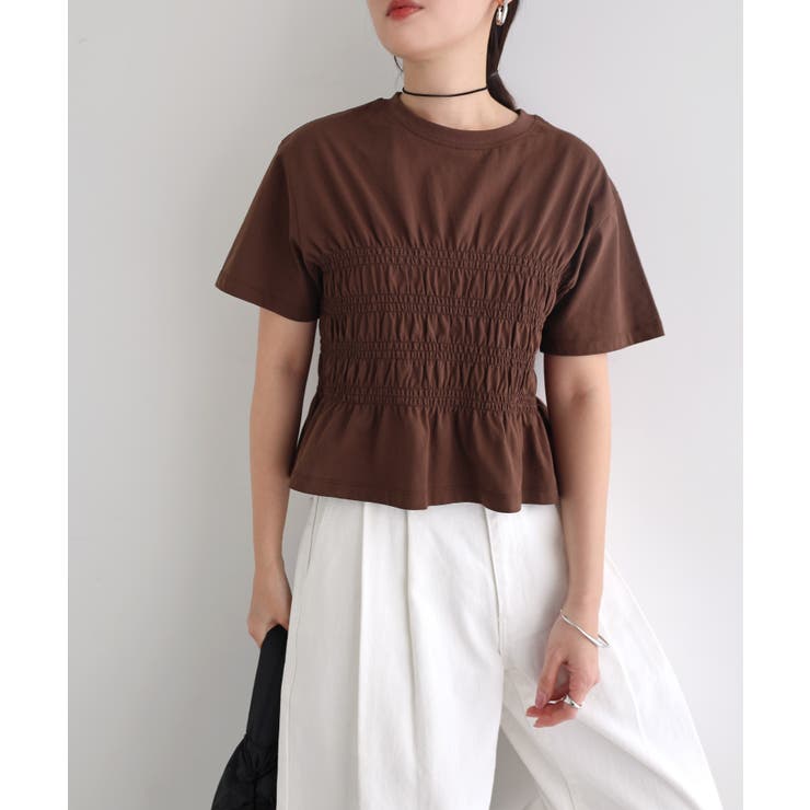 ブラウン | シャーリング Tシャツ レディース | andme