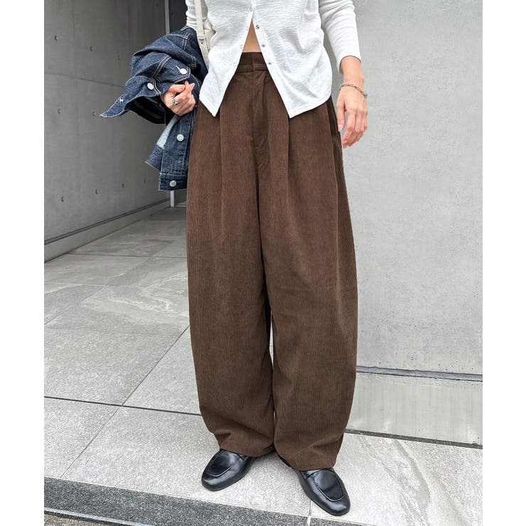 ブラウン | コーデュロイ コクーン ワイド | andme